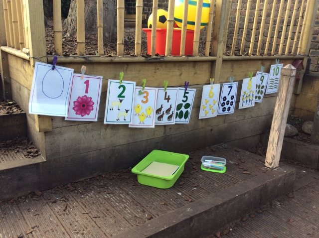 Nursery garden with number learning for children